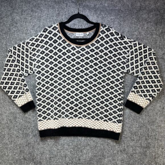 Cyrus Sweater Women Small Black Diamond Comfy Fuzzy Soft Damon - Picture 1 of 11